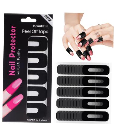 FRCOLOR 100 Sheets protective case Cuticle Protector For Nail Painting Silica gel adhesive tape protector Nail Care Tools Nail Polish Protector Sticker patch Nail Protectors 3.00X2.50X0.10CM As Shown