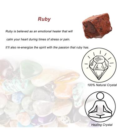 Ruby Raw Crystals Large 1.25-2.0 - Natural Healing Stones for Tumbling, Cabbing, Decoration - Wicca & Reiki - Buy Online on SooperMarket.com