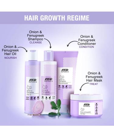Nykaa Naturals Hair Mask | Deep Conditioner for Dry Damaged Hair | Onion & Fenugreek | 6.76 oz - Suitable for All Hair Types | International Shipping - Buy Online on SooperMarket.com