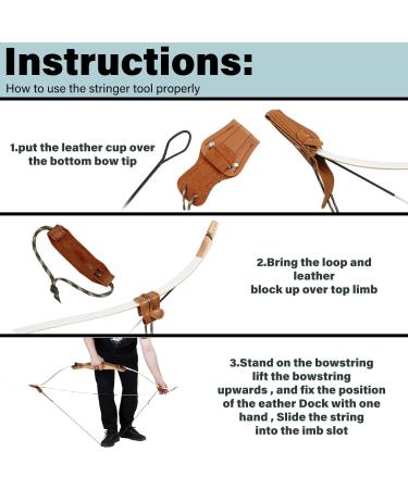 SOPOGER Archery Recurve Bow Stringer Tool - Longbow Limbsaver String Protective Accessory in Brown - Buy Online on SooperMarket.com