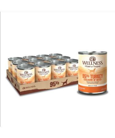 Wellness Natural Pet Food 95% Turkey Grain-Free Canned Dog Food, 13.2 Ounces, Pack of 12 (89403)
