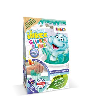 Inkee Bath Slime Hippo |Bathing-glibber mucus with vitamin E blue-green mucus powder with peach aroma 100g mucous powder bathing glibber mucus hippo