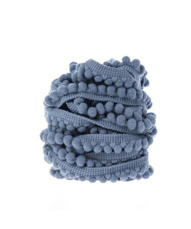 Yalulu 10 Yards Mini Pom Pom Trim Ball Fringe Ribbon Tassel DIY Sewing Accessory Lace for Home Party Decoration,1cm Width (Grey)