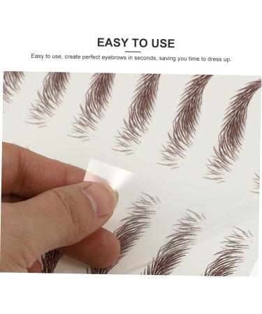 Mikinona 9 Sheets Waterproof Eyebrow Stickers Eyebrow Stickers Waterproof Brown False Eyebrows Cosmetics Hair 21x14.7cm Brown - Buy Online on SooperMarket.com