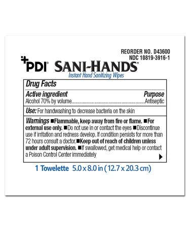 Sani-Hands Ethyl Alcohol Hand Sanitizing Wipe 100-Pack Individual Packet - Buy Online on SooperMarket.com