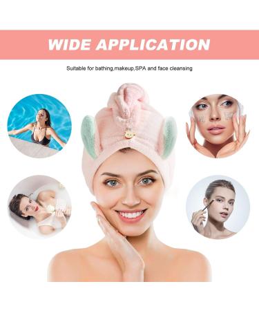 Galat e Hair Turban Set - 2 Microfiber Towel Dryers with Cute Rabbit Ears | Quick-Dry Headscarf for Long Hair - Pink & Green | Perfect for Women and Girls - Buy Online on SooperMarket.com