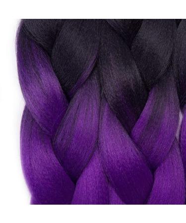 Buy Tess Braids Extensions Ombre 60 cm - 3 Pack Jumbo Kanekalon Hair Braids for Box Braids - #19 Purple/Black Ombre 100g Bundle - Buy Online on SooperMarket.com