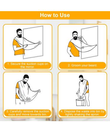 Beard Trimmer Catcher JT JUSTIME Beard Shaving Apron Bib Moustache Grooming Kit with Shaping Tool for Men's Trimming Hair Cutting Cape - Buy Online on SooperMarket.com