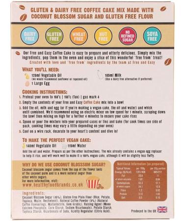 Free and Easy Coffee Cake Mix with Coconut Blossom Sugar 350 g - Buy Online on SooperMarket.com