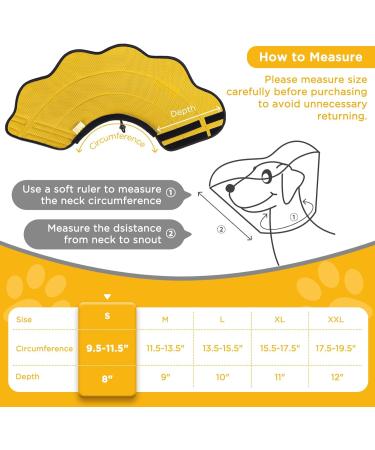 BONTHEE Soft Dog Cone Alternative After Surgery Dog Cone Collar for Small Dogs Adjustable Dog Recovery Collars for Pet Lightweight E-Collars for Dogs Elizabethan Collar for Dogs Stop Licking(XL) S Yellow - Buy Online on SooperMarket.com