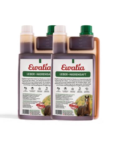 NEW!Ewalia liver -renal juice - vitalizing supplementary feed for horses support for liver and kidneys during the change of fur natural detoxification aid 100% pure 2x1 liters