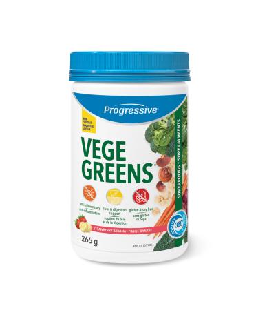 Progressive Vegegreens Strawberry Banana Flavour 265 g Anti-Inflammatory plus Liver & Digestion Support Strawberry Banana 265 g