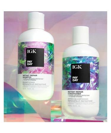 IGK Pay Day Instant Repair Shampoo & Conditioner Set | Bond-Building Damage Repair | Vegan & Cruelty-Free | International Shipping Available - Buy Online on SooperMarket.com