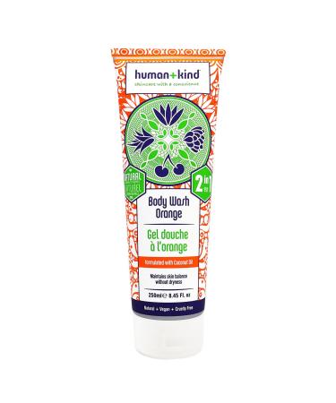 Human+Kind Body Wash - Natural Moisturizing Body Soap with Coconut Oil - A Gentle Soothing Cleanse for Dry Sensitive Skin - Three Fresh Scents: Orange Grapefruit and Apple and Herbs - 8.45 oz Orange 8.45 Fl Oz (Pack...
