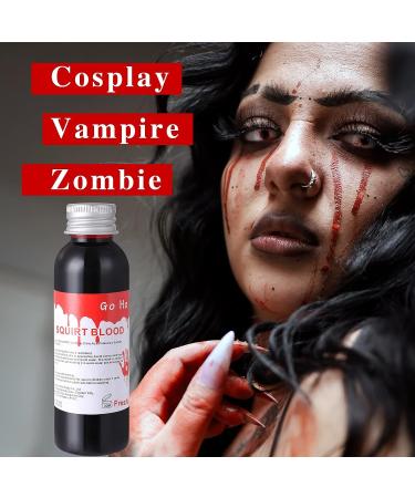 Go Ho Fake Blood Makeup (2 oz) - Realistic & Washable Halloween Blood for Scar Wound, Cosplay, SFX - Zombie & Vampire Effects - 2 OZ - Buy Online on SooperMarket.com