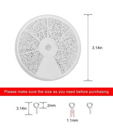 600pcs Small Screw Eye Pins Hooks for Jewelry Making - Silver Eyelets Threaded Clasps Screws (White) - Buy Online on SooperMarket.com