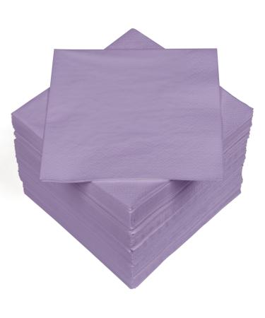 HEKU 100 single-colored napkins 3-layer 33x33cm i Uniform quality for events & gastronomy I practical 5-pack I highly absorbent and stylish lilac