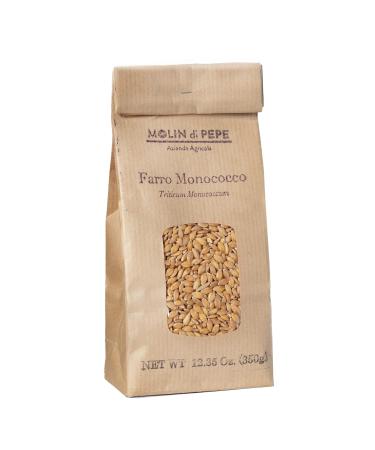 Molin di Pepe Whole Grain Spelled Farro Monococco - Nutrient-Rich High Fiber Digestible | 350g Pack from Mugello Tuscany - Buy Online on SooperMarket.com