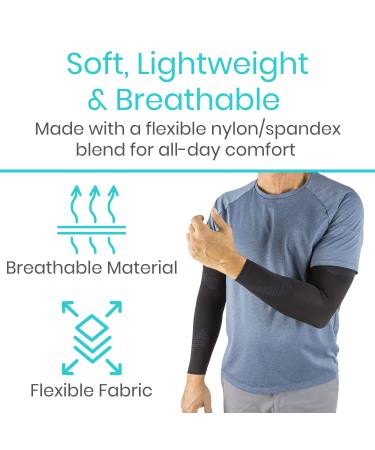 Vive Arm Compression Sleeve - Elbow Support Brace With UV Protection- Cooling Wrap For Pain- Black Sports Fit For Fishing  Cycling  Tennis- Arthritis  Tendonitis Relief- Ideal For Men & Women (Medium) - Buy Online on SooperMarket.com