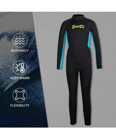Goldfin Kids Wetsuit 3mm Neoprene Fullsuit Back Zip for Boys - Black, Size 10 - Buy Online on SooperMarket.com