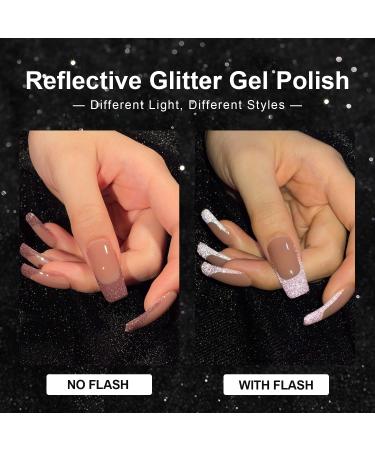 GAOY Reflective Glitter Gel Nail Polish Set - 6 Colors Including Pink, Red, Silver Holographic | UV LED Soak Off, DIY Manicure Kit for Home & Salon Varnish | Pop Reflective Shine - Buy Online on SooperMarket.com