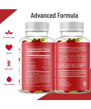 Apple Cider Vinegar Gummies with The Mother & Ginger Root - 6in1 Formula - 30 Day Supply - Buy Online on SooperMarket.com