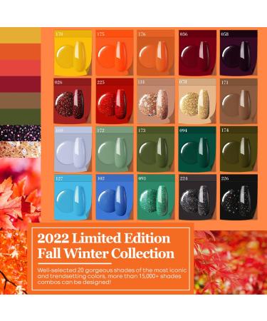 Modelones 32 Pcs Fall Orange Halloween Pumpkin Dip Powder Nail Kit with 20 Colors - Perfect for Nail Art Manicure Beginner DIY Salon - A1 Autumns Finest - Buy Online on SooperMarket.com