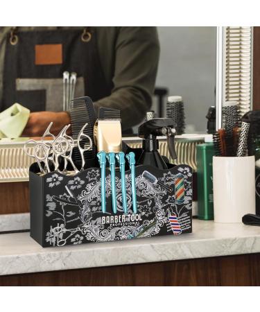 Buy No LIFE Barber Scissors Holder Box - Black 3-Grille Organizer for Hairdressing Salons | Desktop Container with Sponge & Clips | Essential Barber Accessories - Buy Online on SooperMarket.com