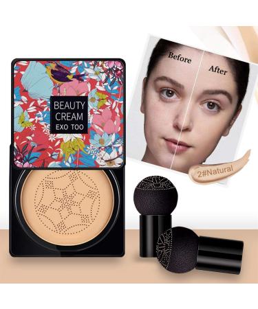 NUIBO 2 Pack Mushroom Head Air Cushion CC Cream Foundation with Sponges - Natural Matte Finish - Buy Online on SooperMarket.com