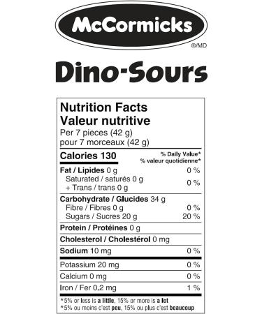 McCormicks Dino-Sours - Gummies - Bulk Candy Bag 1.8kg - Buy Online on SooperMarket.com