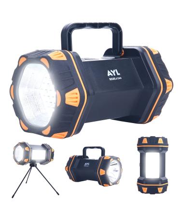 LED Camping Lantern Rechargeable, AYL Camping Flashlight 8 Light Modes, 4800mAh Power Bank, IPX6 Waterproof, Lantern Flashlight for Emergency, Hurricane, Power Outages, USB Cable with Tripod Included 1450 Lumens 1