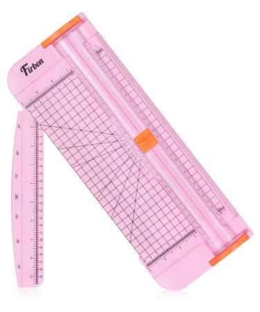 Firbon A4 Paper Cutter 12 Inch Titanium Straight Paper Trimmer with Side Ruler for Scrapbooking Craft  Paper  Coupon  Label  Cardstock(Pink)
