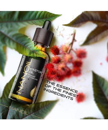 Nanoil Castor Oil 50ml - Pure Organic Cold-Pressed Castor Oil for Hair Body & Face Care - Natural Health Solution - Buy Online on SooperMarket.com