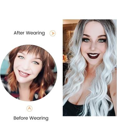 Long Wavy Wig Ombre Platinum Blonde Wigs for Women 24 Inch Middle Part Curly Synthetic Hair Natural Looking Heat Resistant Fiber for Daily Party Use (Ombre Platinum Blonde) - Buy Online on SooperMarket.com