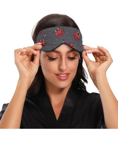 Haskirky Light Blocking Eye Mask - Breathable & Adjustable for Men and Women | Ideal for Travel, Yoga, Meditation, Office, and Deep Sleep - Ladybugs Design - Buy Online on SooperMarket.com