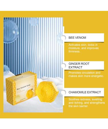 Bee Venom Skin Lightening Soap Bee Venom Soap Bar for Dark Spot Cleansing Soap Bee Venom Body Soap Face Soap Bar Natural Soap Bar Brighten Skin Tone Unclogs Pores Soothing Moisturising - Buy Online on SooperMarket.com