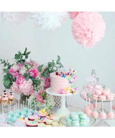 Rsstarxi 72 Pack Edible Butterfly Cupcake Toppers 3D Colorful Butterfly Cupcake Picks Realistic Butterfly Dessert Cake Decorations for Baby Shower Wedding Birthday Party Decorations Design 3 - Buy Online on SooperMarket.com