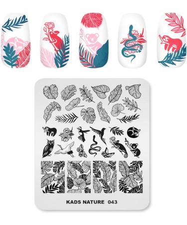 Alexnailart Stainless Steel Nail Stamping Template - Manicure Nail Art Decoration NA043 - Buy Online on SooperMarket.com