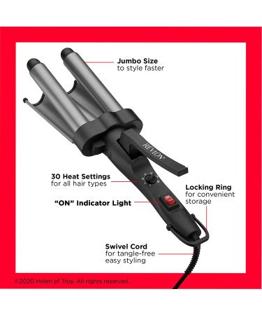 REVLON 3 Barrel Jumbo Hair Waver for Long-Lasting Natural Waves - Grey - Buy Online on SooperMarket.com