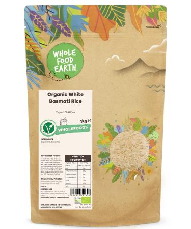 Wholefood Earth Organic White Basmati Rice 1kg Vegan | GMO Free | Certified Organic