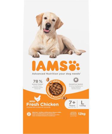 IAMS Complete Dry Dog Food for Senior 7+ Large Breeds with Chicken 12 kg Chicken 12 kg (Pack of 1) - Buy Online on SooperMarket.com