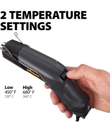 Wagner HT400 Electric Heat Gun Kit for Electrical Repair & Shrink Wrapping - Dual Temperature 680 F & 450 F - Ideal for Auto Body Work & Electric Wiring - Buy Online on SooperMarket.com