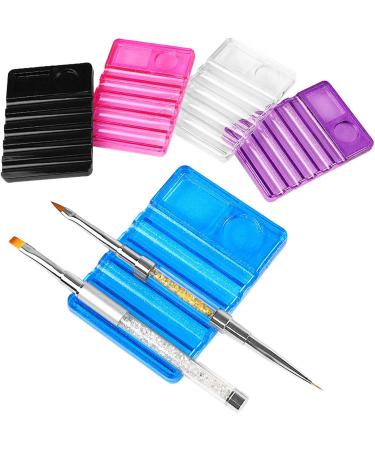 Worparsen Nail Art Palette Eye-catching Vivid 7 Slots Nail Art Brush Holder Compatible with Women Black - Buy Online on SooperMarket.com