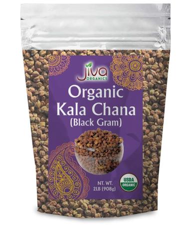 Jiva Organics Organic Kala Chana 2 Pound Bulk Bag - Black Gram, Desi Black Chickpeas, 100% Natural & Non-GMO 2 Pound (Pack of 1)