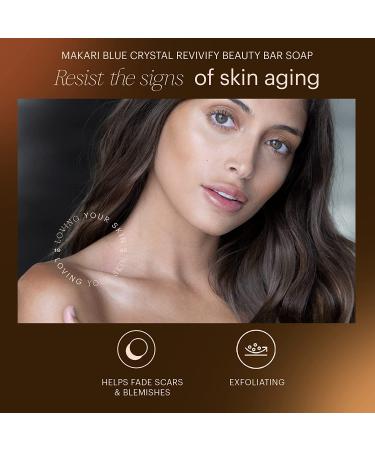 Makari Ultimate Intense Blue Crystal Revivify Beauty Bar Soap 7 oz | Brightening Exfoliating Soap with Glutathione, Kojic Acid, and Collagen - Buy Online on SooperMarket.com