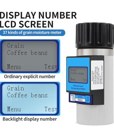 LBMED Grain Humidity Tester Digital Grain Moisture Meter with 37 Measurement Types 0.5% Measurement Error and Without Weighing for Been Rice Wheat Millet Soybean Maize - Buy Online on SooperMarket.com