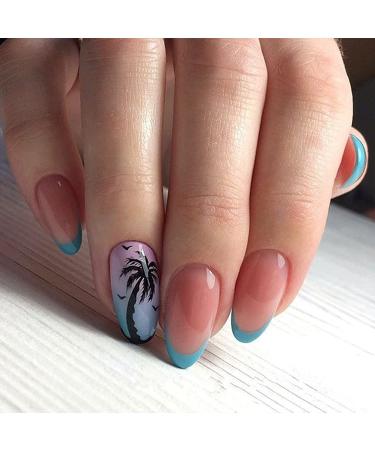 MiaoWu 6pcs Tropical Style Palm Summer Tree 3D Nail Stickers - Coconut Tree Nail Art Decals for DIY Manicure - Buy Online on SooperMarket.com