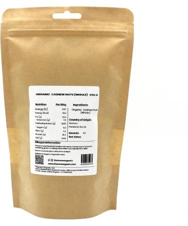 Organic Cashew Nuts - Source of Protein High Fibre Raw Vegan GMO-Free Certified Organic - No Additives or Preservatives - Nutritious and Delicious - Thames Organic 500g Cashews 500g - Buy Online on SooperMarket.com