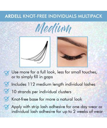 Ardell Medium Black Knot-Free Individual False Eyelashes 2-Pack - 112 Count - Buy Online on SooperMarket.com