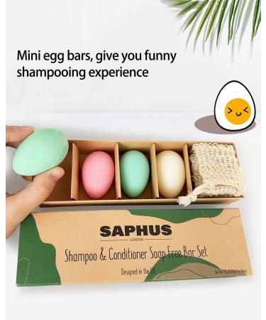 Egg Shampoo Bars & Conditioner Bar Gift Set | Travel Size Solid Shampoo & Conditioner | 4Pc Sampler Set | Sulfate Free & Plastic Free - Buy Online on SooperMarket.com